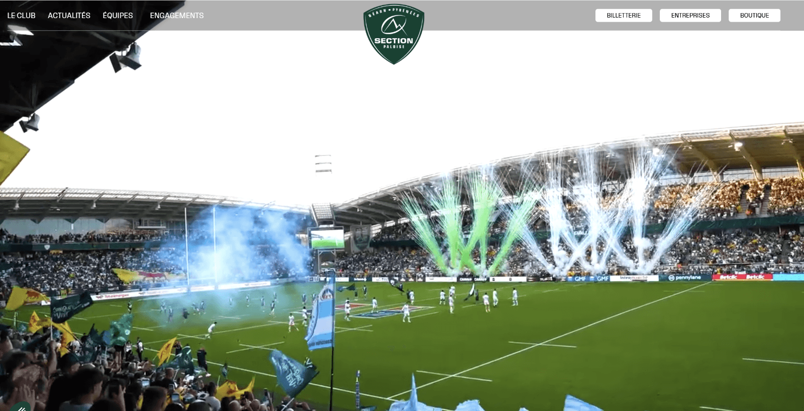 Section Paloise : refonte du site officiel du club de Top 14, réalisé par AVB